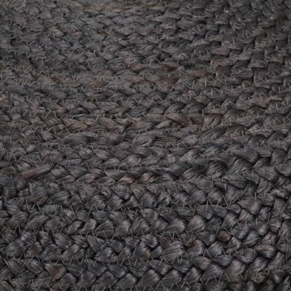 Pouf taburet fodskammel håndlavet af grå, flettede jute snore 45 x 30 cm DEC029999 Grå
