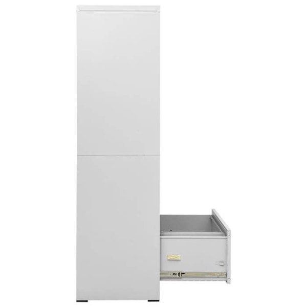 Caisson à tiroirs meuble de bureau armoire à dossiers 5 tiroirs 90 x 46 x 164 cm i grått stål DEC024545 Grå