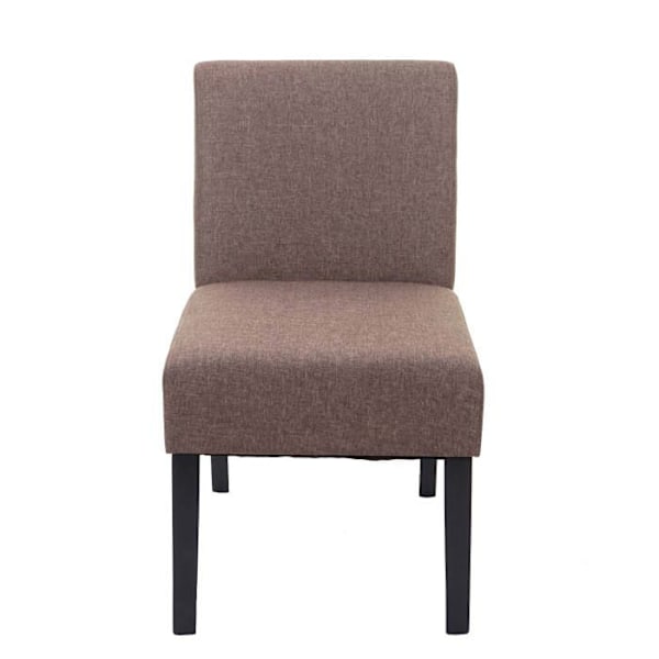Sæt med 2 spisebordsstole i brun stof med træben, enkelt design, ekstra lang sæde 04_0000392 kastanj