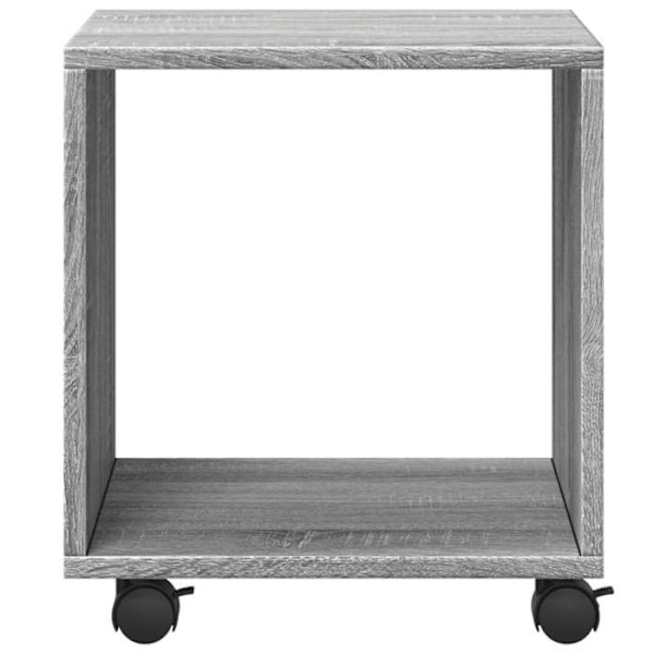 Sisustuspöytä, konsolipöytä, sisäänkäynnin kaluste, olohuoneen kaluste pyörillä 37 x 33 x 42,5 cm, harmaa ingenieeripuusta DEC031380 kastanj