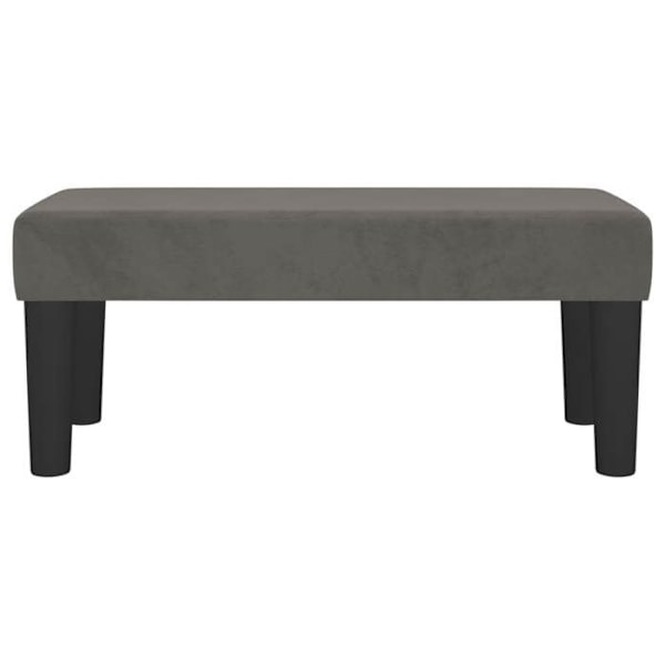 Bænk i klassisk design 70 x 30 x 30 cm i gråt velour og MDF DEC024674 Grå