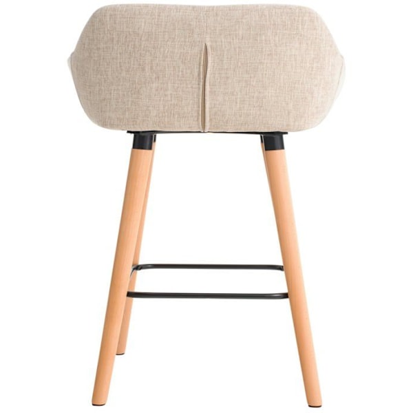 Lounge bar taburet x1, skandinavisk design, stoff belægning i creme, ben i træ, fodstøtte i metal 10_0004922 kastanj