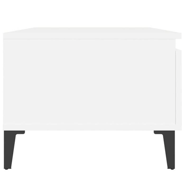 Sæt af 2 sideborde med skuffe 50 x 46 x 35 cm i hvidt ingeniørtræ DEC032615 Vit