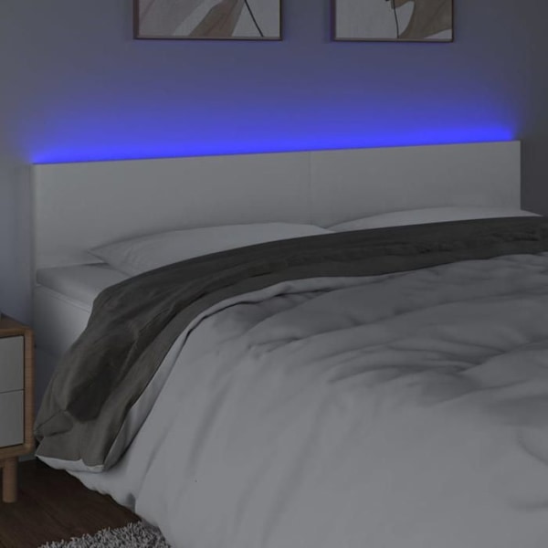 Senggavl tilbehør til soveværelse møbel med LED 200 x 5 x 78/88 syntetisk hvid