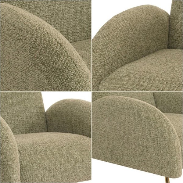 Lounge cocktail lænestol retro lys grøn chenille stof ekstra tyk polstring på 22 cm 04_0006860 Grön