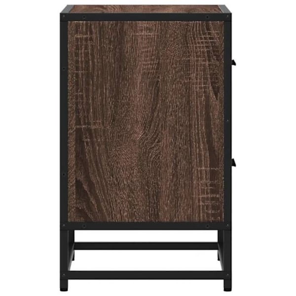 2 kpl yöpöytiä kahdella laatikolla 40 x 31 x 50 cm ruskea nikkeli ja teräs DEC035162 kastanj