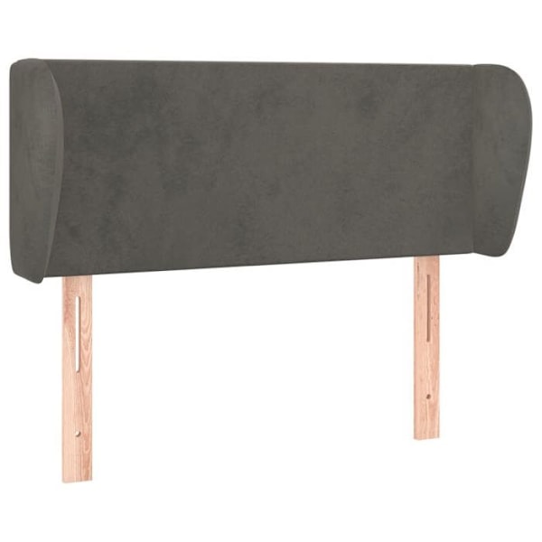 Hovedgærde til soveværelse med sidestøtte, 83 x 23 x 78/88 cm, mørkegråt fløjl TDL020488 Grå
