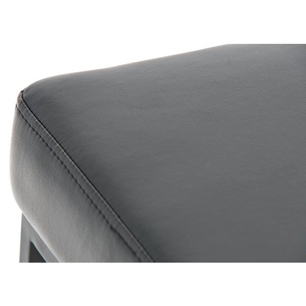 Sæt med 2 barstole med fodstøtte, enkel design, højde 85 cm, i sort PVC og sort metal 10_0004381 Metall