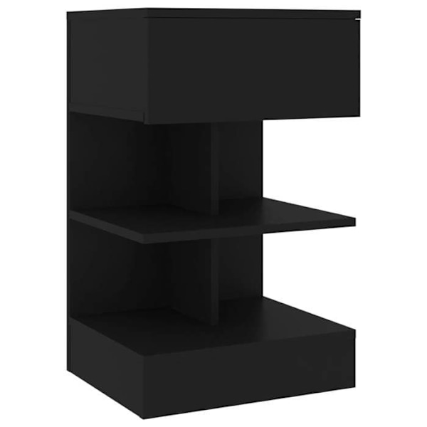 Sæt med 2 natborde med skuffe og hylder 40 x 35 x 65 cm sort ingeniørtræ DEC035562 kastanj