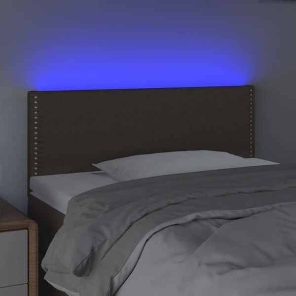 Hovedgærde til soveværelset med LED-møbel 90 x 5 x 78/88 taupe stof