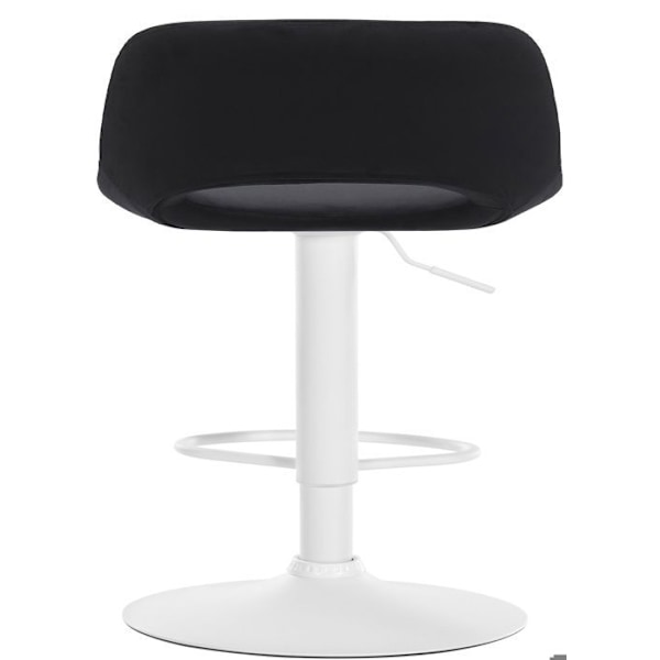 Barstole høje x2 med fodstøtte i sort velour, hvid metalbund 10_0004092 Vit