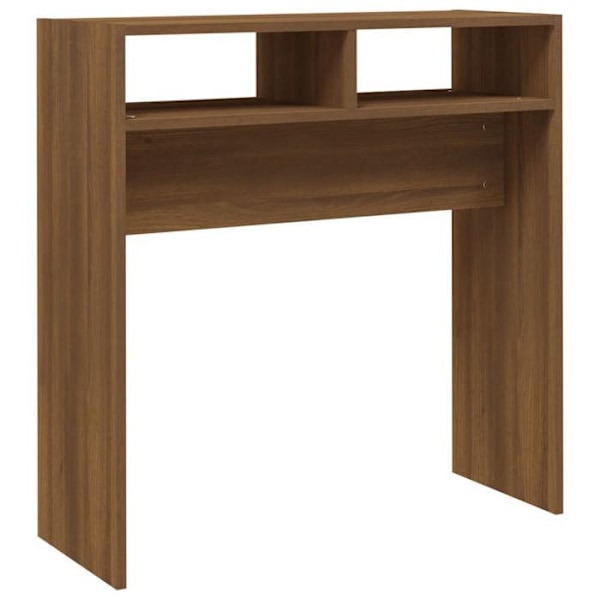 Konsolbord med opbevaringsrum 78 x 30 x 80 cm i brun ingeniørtræ DEC031890 kastanj