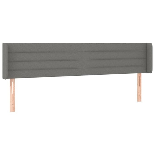 Hovedgærde til seng, soveværelse, LED-møbel 203 x 16 x 78/88, mørkegrå stof Mörkgrå
