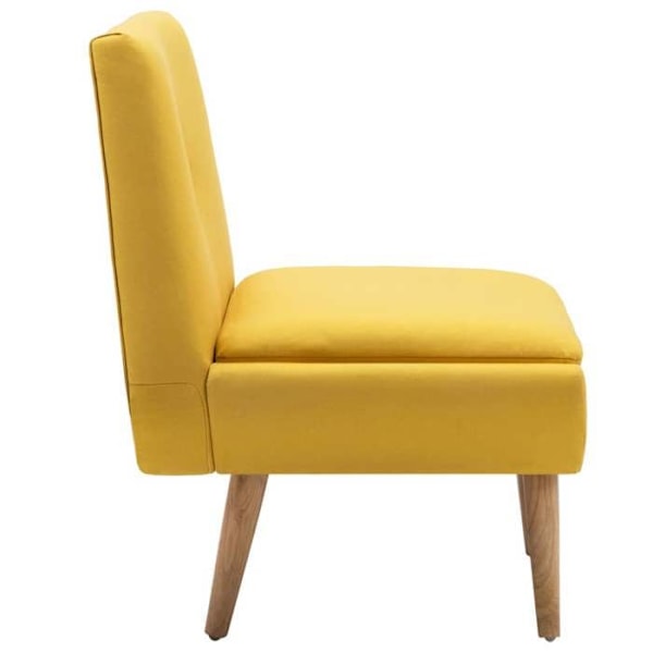 Design og moderne loungestol uden armlæn i gul stof DEC028673 Gul