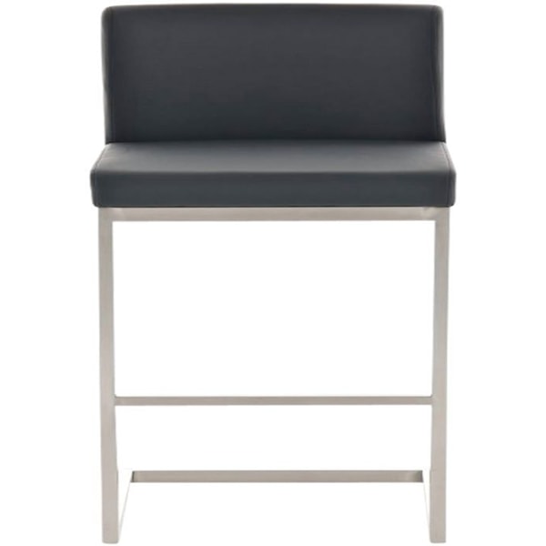 Barstol x1 modern design, stöd i rostfritt stål, sits i svart PVC 10_0005317 Svart
