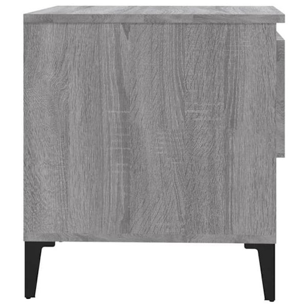 Sæt med 2 sideborde med skuffe 50 x 46 x 50 cm i grå ingeniørtræ DEC032651 kastanj