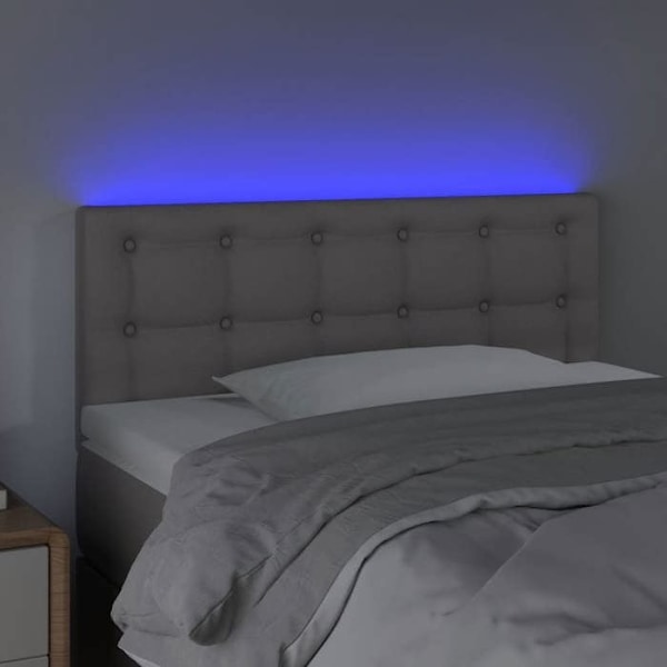 Sengegavl tilbehør til soveværelse LED-møbel 100 x 5 x 78/88 cm syntetisk grå TDL0201511 Grå