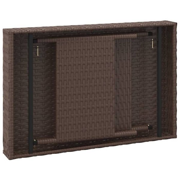 Side table for indoor or outdoor 60 x 40 x 38 cm brown wicker DEC032515 kastanj