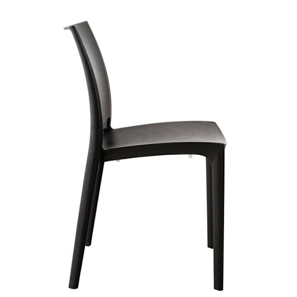 Sort bord i sort plastik med enkel design, stabelbar