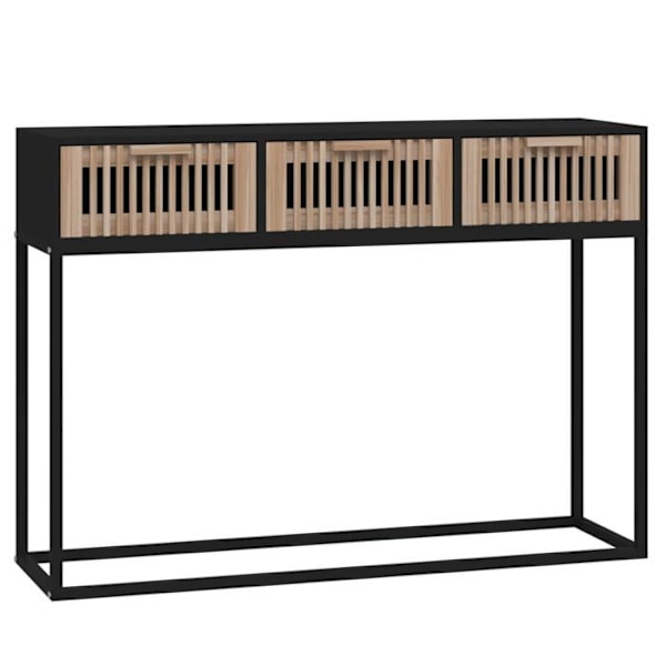 Entréemøbel konsolbord design elegant med skuffer 105 x 30 x 75 cm ingenieurtræ og sort jern DEC032094 kastanj