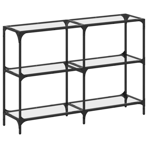 Modern hall console table with shelves 118,5 x 30 x 81 cm transparent glass and steel DEC031347 Transparent