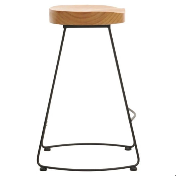 Barstol x1 med fodstøtte i industriel design i metal og træ 04_0008592 kastanj