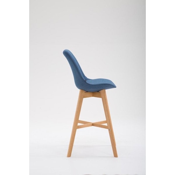 Sæt af 2 barstole moderne design i blåt stof