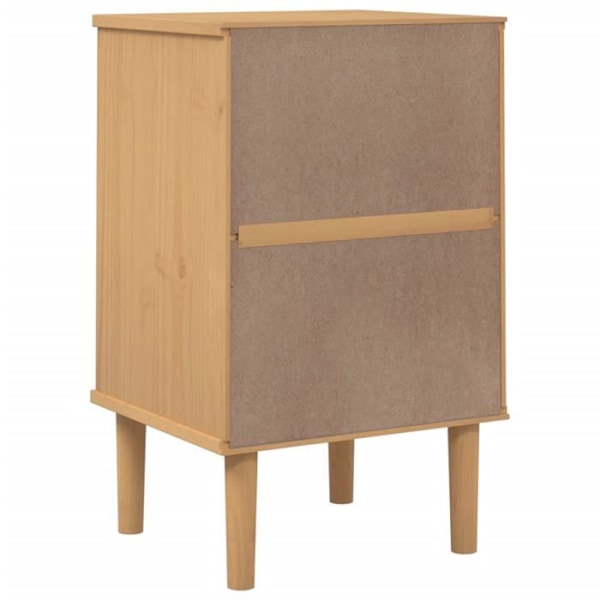 Yöpöytä laatikolla ja ovikompartimentilla 40 x 35 x 65 cm mäntyä ja pähkinäpunottua RES044577 kastanj