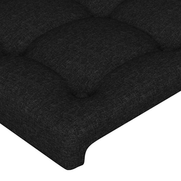 Hovedgærde til seng til soveværelse LED-møbel 90 x 5 x 78/88 cm sort stof TDL0200535 Svart