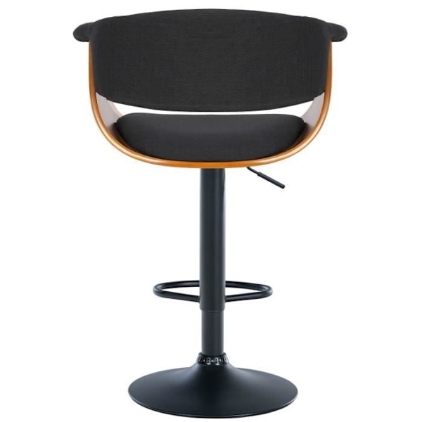 Barstolar - Chic - Set om 2 - Valnöt - Tyg - Svart metall