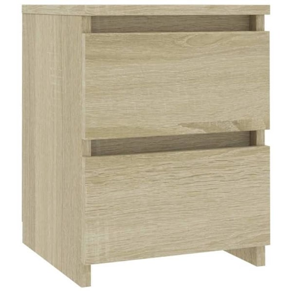 Sæt med 2 natborde med to skuffer 30 x 30 x 40 cm, ingenieurtræ, farve eg DEC035217 kastanj
