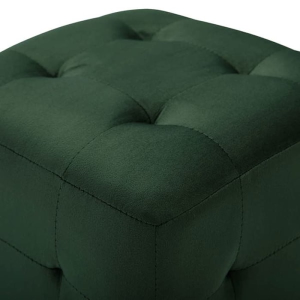2 kpl nojatuolia, jalkojentukit, 30 x 30 x 30 cm, vihreä samettivuori, nappikoristelu DEC032761 Grön
