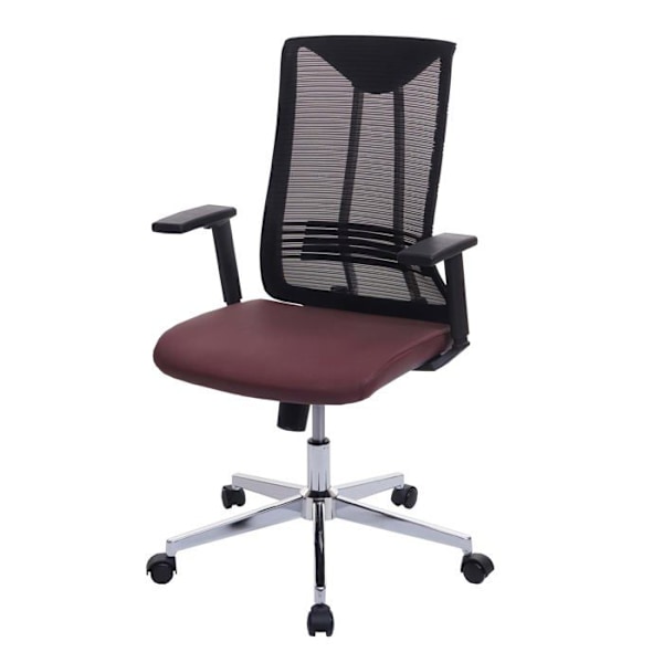 Ergonomisk drejelig kontorstol med armlæn i bordeaux rød mesh 04_0001888 Bordeaux