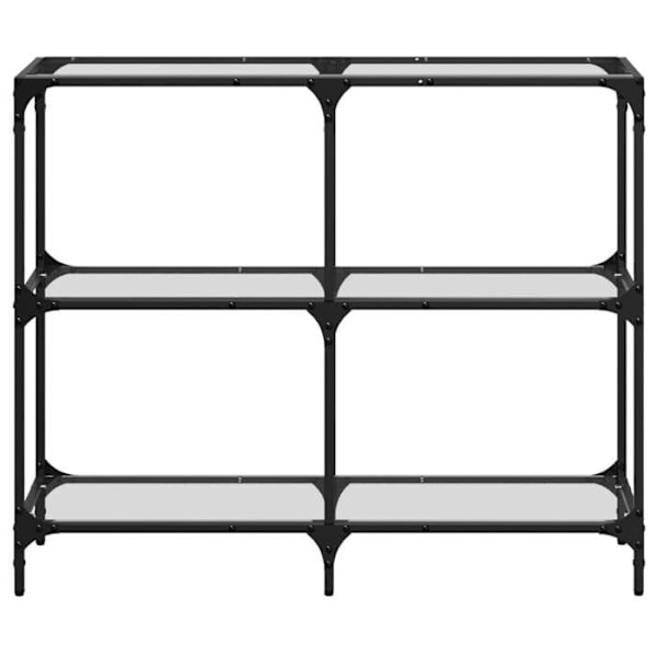 Sisäänkäynnin konsoli-pöytä, jossa läpinäkyvä lasi ja teräs, 98 x 30 x 81 cm DEC031354 Transparent