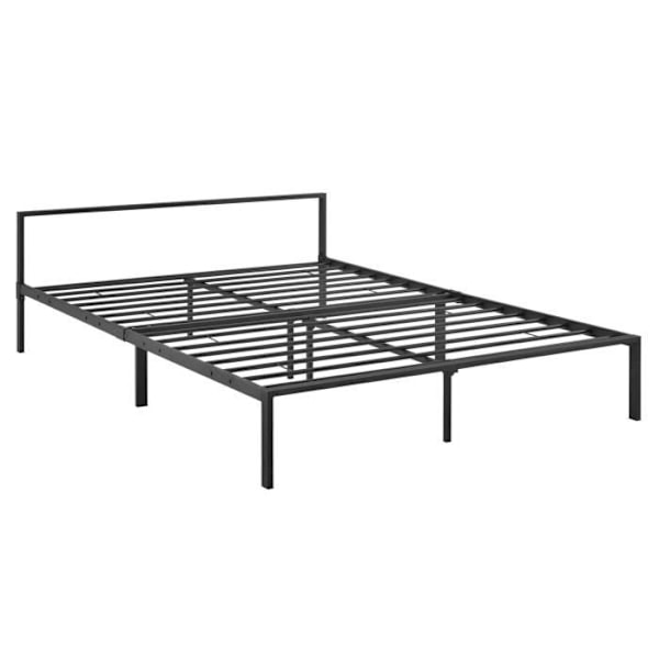 Sengestel i metal med metal latten dobbeltseng 140 ved 200 mat sort