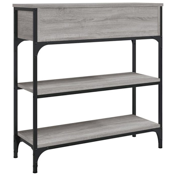 Praktisk konsolbord med opbevaringsskuffer og hylder 72,5 x 25 x 75 cm grå ingeniørtræ DEC032233 kastanj