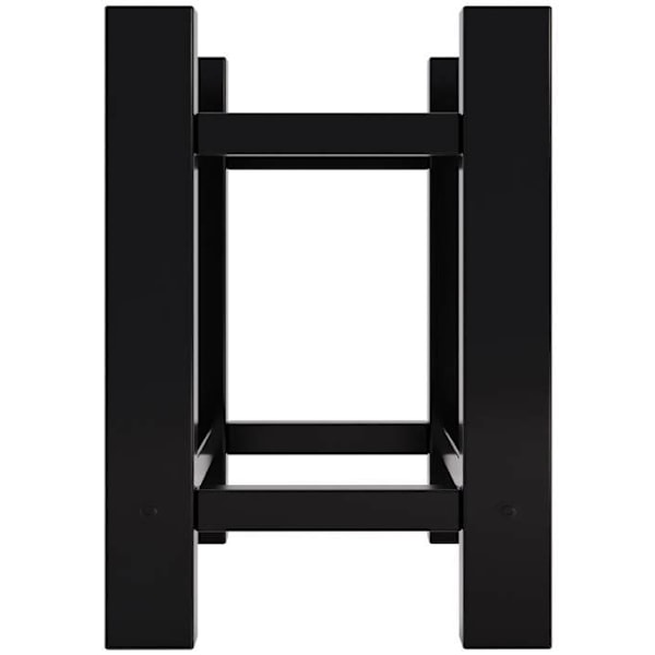 Bänk för ved - Ej specificerat - 60x60 cm - Svart metall - Modern design - Inomhusbruk kastanj