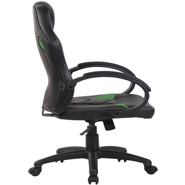 Ergonomisk gaming kontorstol i grøn PVC og plastik 10_0002759 Guld