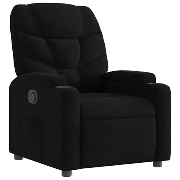 Fauteuil relax TV med behagelig polstring, manuel vippemekanisme i sort stof DEC028092 Svart