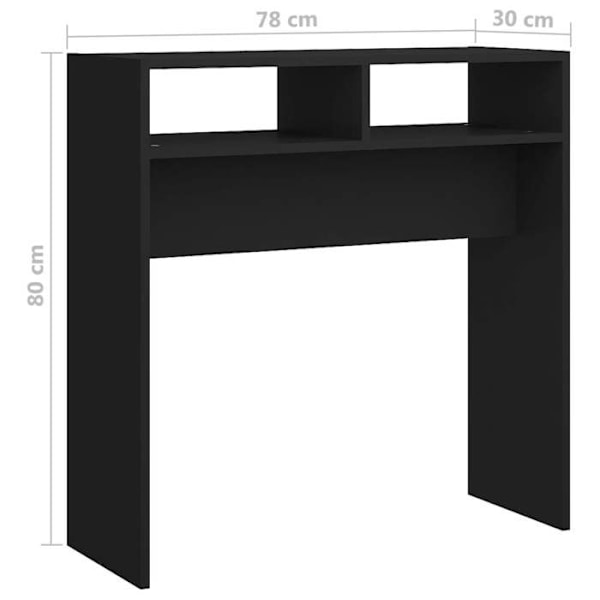 Praktisk konsolbord, sidebord 78 x 30 x 80 cm, sort ingeniørtræ DEC032162 kastanj