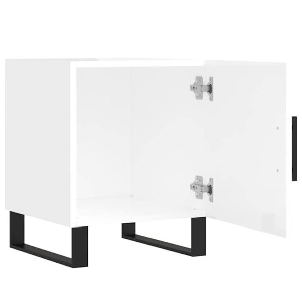 Nattested med skuffe og dør 40 x 40 x 50 cm hvid højglans ingeniørtræ DEC033490 Vit