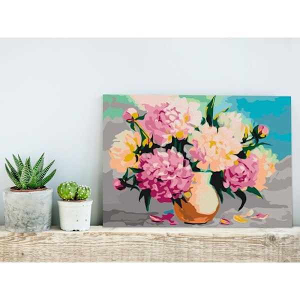Målarbild göra själv, måla efter nummer, motiv Blommor i en vas 60 x 40