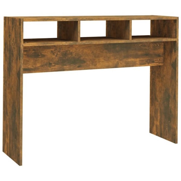 Entrémöbel konsolbord design elegant med fack 105 x 30 x 80 cm ingenjörsträ brun DEC031782 kastanj