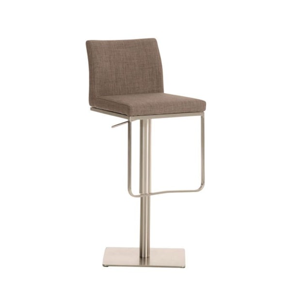 Baari Stool x1 jalatuki, neliömäinen ruostumaton teräsperuslaatta, harmaa kangassija 10_0005314 Grå