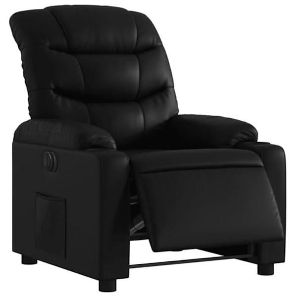 Fauteuil relax TV med elektrisk vippemekanisme, meget komfortabel i sort PVC DEC028470 Svart