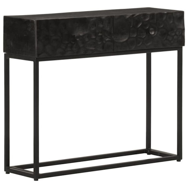 Konsolborde til entré med skuffer 90 x 30 x 76 cm, lavet af mango træ og sort jern DEC032178 kastanj