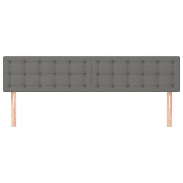 Hovedgavl til soveværelse med plads til seng møbel i 2 dele 100 x 5 x 78/88 cm mørkegrå stof TDL0206391 Grå