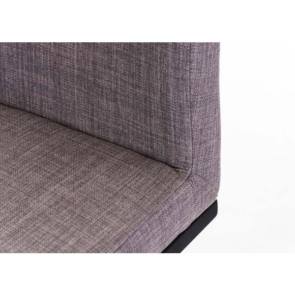 Barstool x1 med fotstöd, fyrkantig basplatta i svart metall, sits i grått tyg 10_0005306 Grå