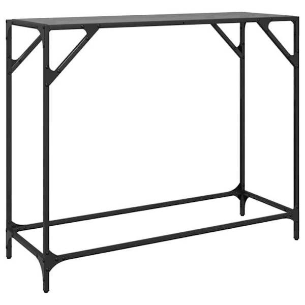 Bordkonsole med glas- og sort stål top 98 x 35 x 81 cm DEC031345 Svart