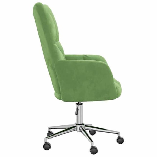 Lounge fåtölj soffa med hjul modern design i ljusgrön sammet DEC026777 Grön